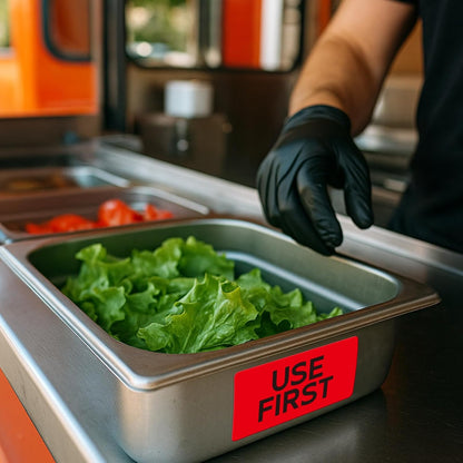 500 Pcs Use First Stickers Food Service 4"×2" FIFO Inventory Labels