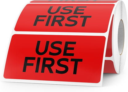 500 Pcs Use First Stickers Food Service 4"×2" FIFO Inventory Labels