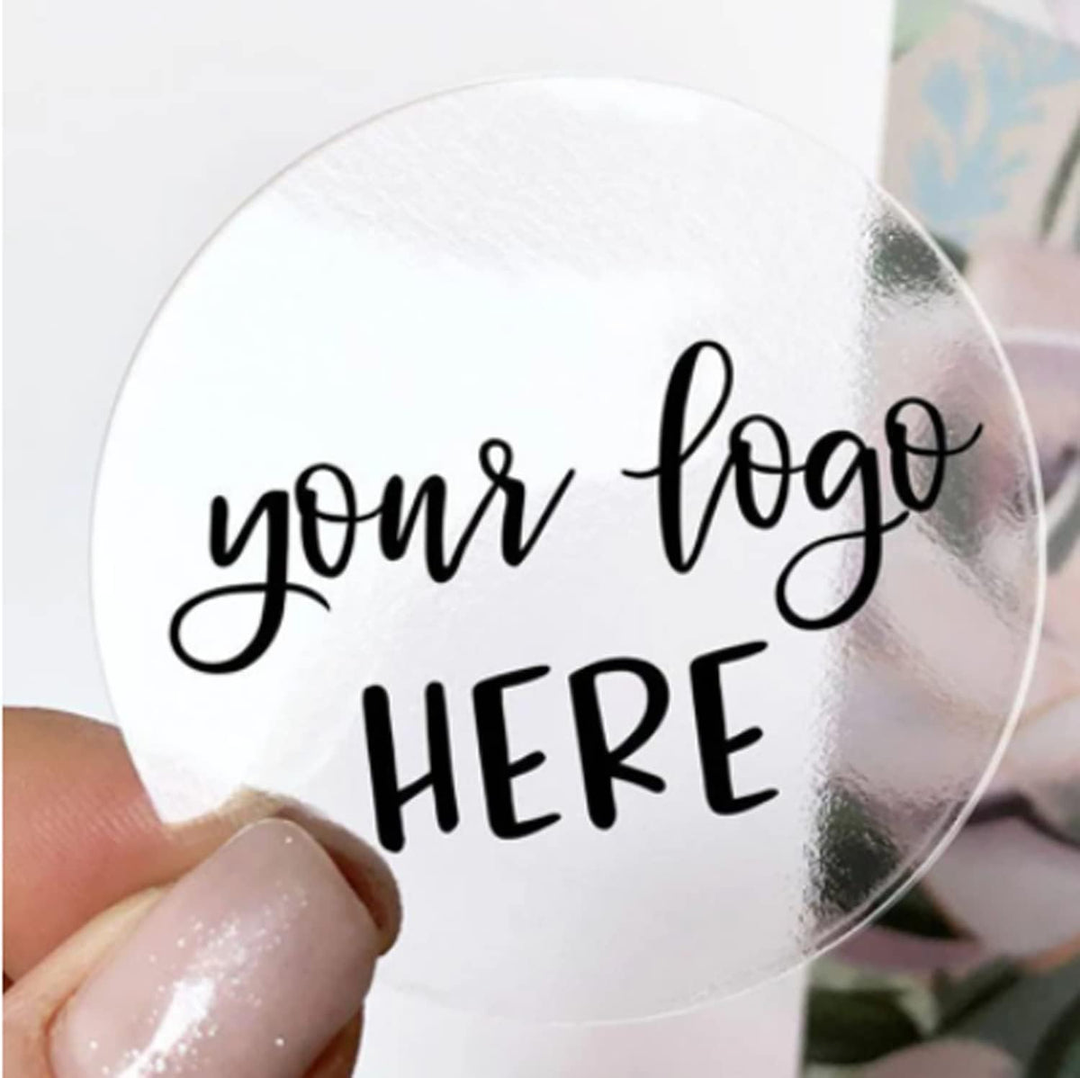 Custom Your Own Clear Stickers Personalized Transparent Logo Sticker – Customized Waterproof Labels with Any Text Name + Photo– Fade Resistant,Tear-Resistant– Roll Packed