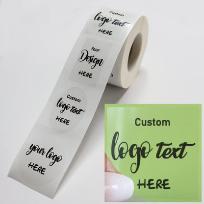 Custom Your Own Clear Stickers Personalized Transparent Logo Sticker – Customized Waterproof Labels with Any Text Name + Photo– Fade Resistant,Tear-Resistant– Roll Packed