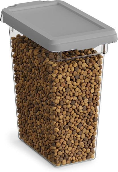 8 lb Pet Food Storage Container with Airtight Lid, Clear