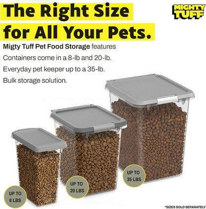8 lb Pet Food Storage Container with Airtight Lid, Clear