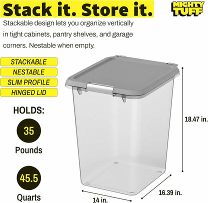 8 lb Pet Food Storage Container with Airtight Lid, Clear