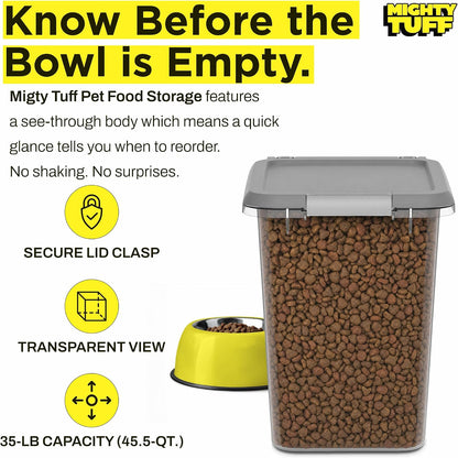 8 lb Pet Food Storage Container with Airtight Lid, Clear