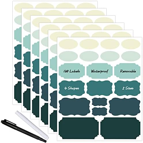 Waterproof Removable Labels for Bottles, Jars & Food Containers - Self-Adhesive Stickers for Kitchen Pantry Storage, Spice Labels, Travel - 192pcs 4 Sizes with Silver Border
