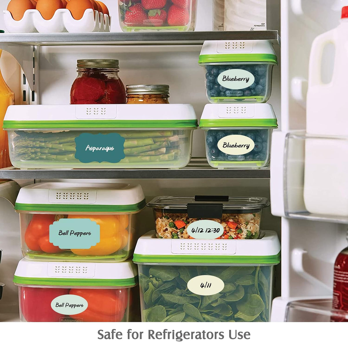 Waterproof Removable Labels for Bottles, Jars & Food Containers - Self-Adhesive Stickers for Kitchen Pantry Storage, Spice Labels, Travel - 192pcs 4 Sizes with Silver Border