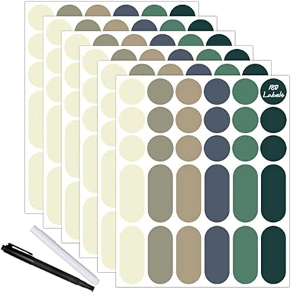 Waterproof Removable Labels for Bottles, Jars & Food Containers - Self-Adhesive Stickers for Kitchen Pantry Storage, Spice Labels, Travel - 192pcs 4 Sizes with Silver Border