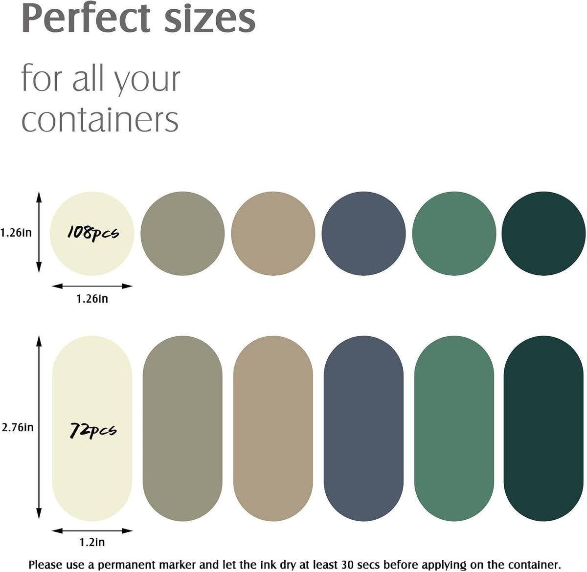 Waterproof Removable Labels for Bottles, Jars & Food Containers - Self-Adhesive Stickers for Kitchen Pantry Storage, Spice Labels, Travel - 192pcs 4 Sizes with Silver Border