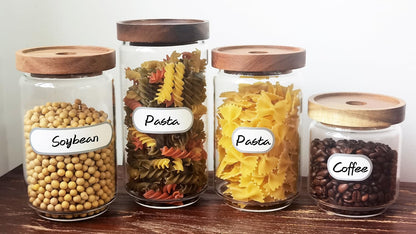 Waterproof Removable Labels for Bottles, Jars & Food Containers - Self-Adhesive Stickers for Kitchen Pantry Storage, Spice Labels, Travel - 192pcs 4 Sizes with Silver Border