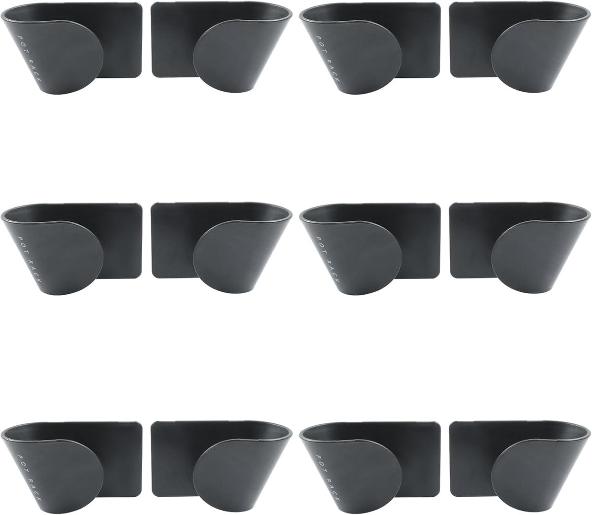 6 Pairs Pot Lid Organizer for Cabinet Door, Black | Adjustable, Wall Mount, Pan Lid Holders, For Kitchen