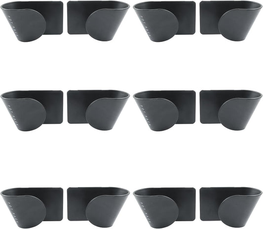 6 Pairs Pot Lid Organizer for Cabinet Door, Black | Adjustable, Wall Mount, Pan Lid Holders, For Kitchen