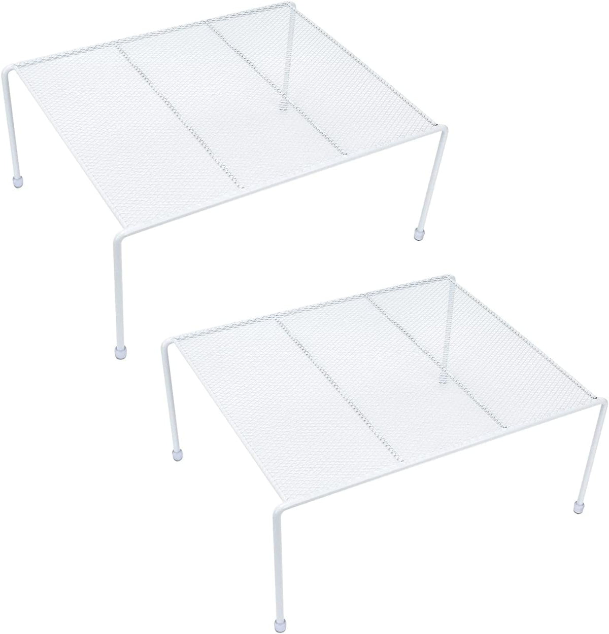Set of 2 Mesh Kitchen Shelves Cabinet Storage Shelf Rack (13.1 x 10.2 Inch) ，Kitchen Bathroom Pantry Cupboard Desk Home Office, Fridge, Cabinet, Bathroom Cupboard (White)