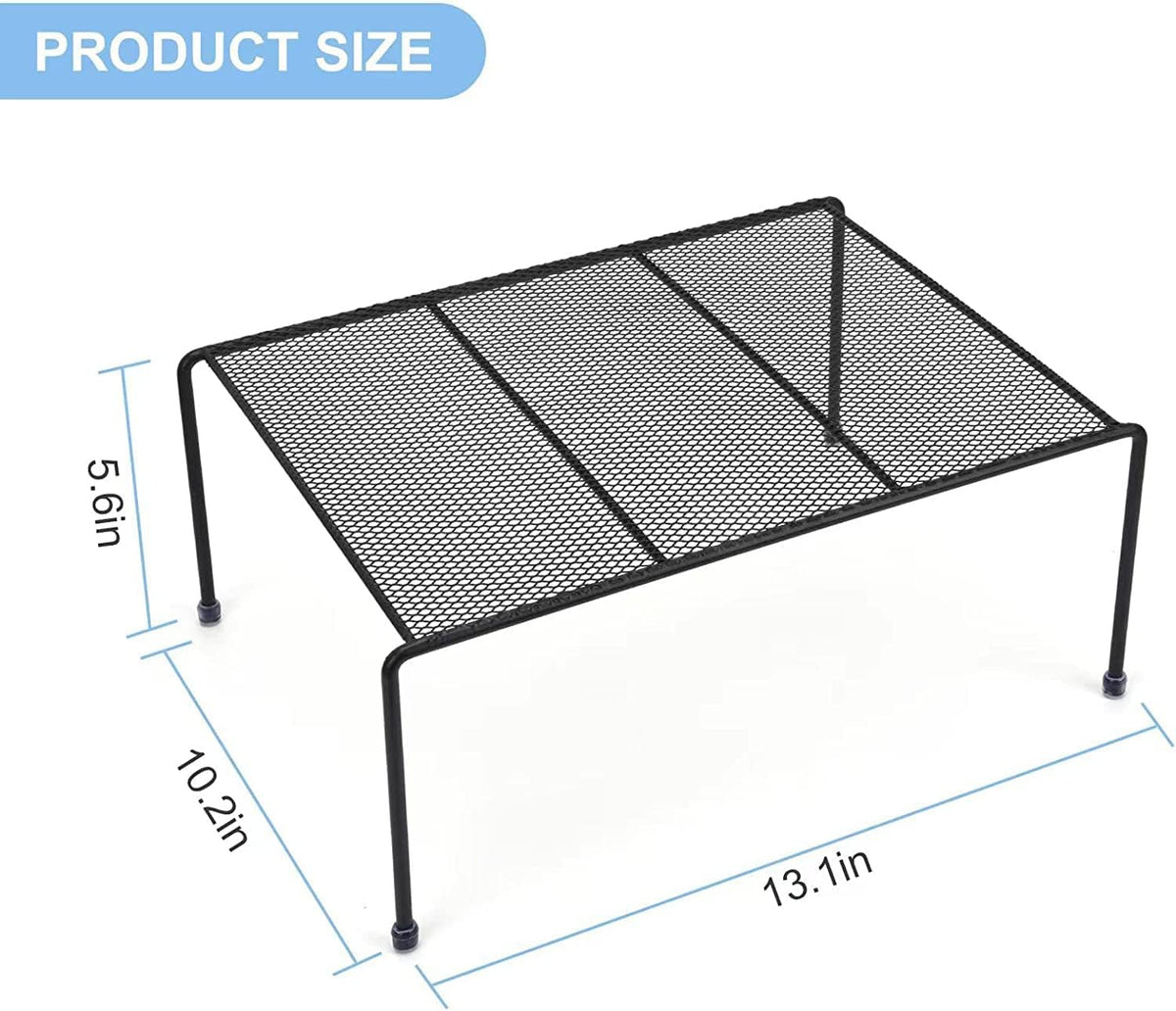 Set of 2 Mesh Kitchen Shelves Cabinet Storage Shelf Rack (13.1 x 10.2 Inch) ，Kitchen Bathroom Pantry Cupboard Desk Home Office, Fridge, Cabinet, Bathroom Cupboard (White)