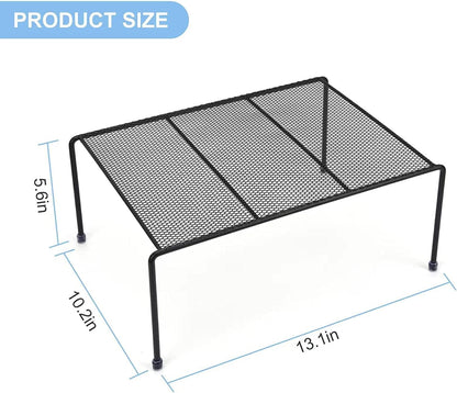 Set of 2 Mesh Kitchen Shelves Cabinet Storage Shelf Rack (13.1 x 10.2 Inch) ，Kitchen Bathroom Pantry Cupboard Desk Home Office, Fridge, Cabinet, Bathroom Cupboard (White)