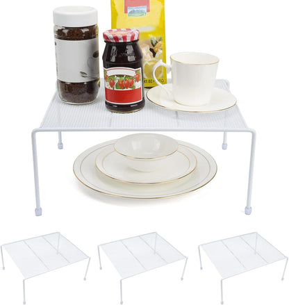 Set of 2 Mesh Kitchen Shelves Cabinet Storage Shelf Rack (13.1 x 10.2 Inch) ，Kitchen Bathroom Pantry Cupboard Desk Home Office, Fridge, Cabinet, Bathroom Cupboard (White)