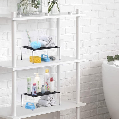 Set of 2 Mesh Kitchen Shelves Cabinet Storage Shelf Rack (13.1 x 10.2 Inch) ，Kitchen Bathroom Pantry Cupboard Desk Home Office, Fridge, Cabinet, Bathroom Cupboard (White)