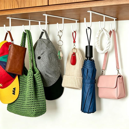 3pcs Under Cabinet Mug Hooks,Adhesive/Screw 2 Ways Install Mug Holder,Coffee Cups Hook with 9 Hooks,Mug Organizion Rack for Displaying Mugs/Cups/Kitchen Utensils (Black)