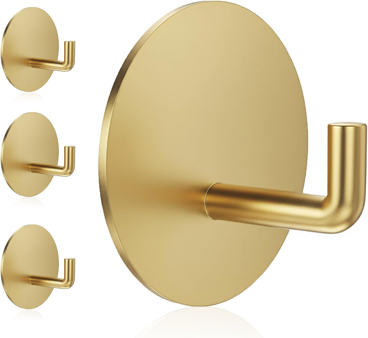 Adhesive Hooks Heavy Duty Waterproof in Shower Hooks for Hanging Loofah, Towels, Clothes, Robes for Bathroom Removable Adhesive Wall Hooks Door Hook Stainless Steel Black Stick on Hooks 4 Pcs
