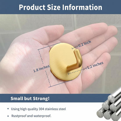Adhesive Hooks Heavy Duty Waterproof in Shower Hooks for Hanging Loofah, Towels, Clothes, Robes for Bathroom Removable Adhesive Wall Hooks Door Hook Stainless Steel Black Stick on Hooks 4 Pcs