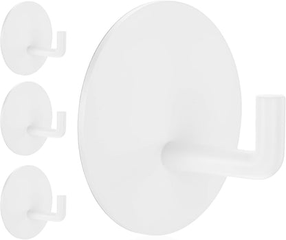 Adhesive Hooks Heavy Duty Waterproof in Shower Hooks for Hanging Loofah, Towels, Clothes, Robes for Bathroom Removable Adhesive Wall Hooks Door Hook Stainless Steel Black Stick on Hooks 4 Pcs