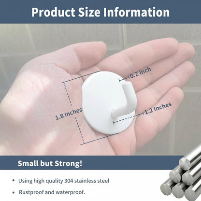 Adhesive Hooks Heavy Duty Waterproof in Shower Hooks for Hanging Loofah, Towels, Clothes, Robes for Bathroom Removable Adhesive Wall Hooks Door Hook Stainless Steel Black Stick on Hooks 4 Pcs