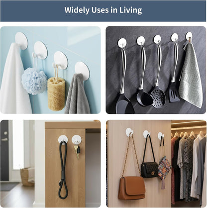 Adhesive Hooks Heavy Duty Waterproof in Shower Hooks for Hanging Loofah, Towels, Clothes, Robes for Bathroom Removable Adhesive Wall Hooks Door Hook Stainless Steel Black Stick on Hooks 4 Pcs