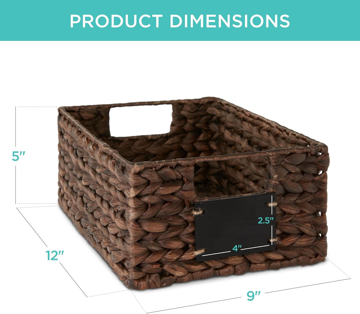 Best Choice Products Set of 4 16x12in Large Water Hyacinth Pantry Baskets, Woven Organizers w/Chalkboard Label, Chalk Marker - Natural