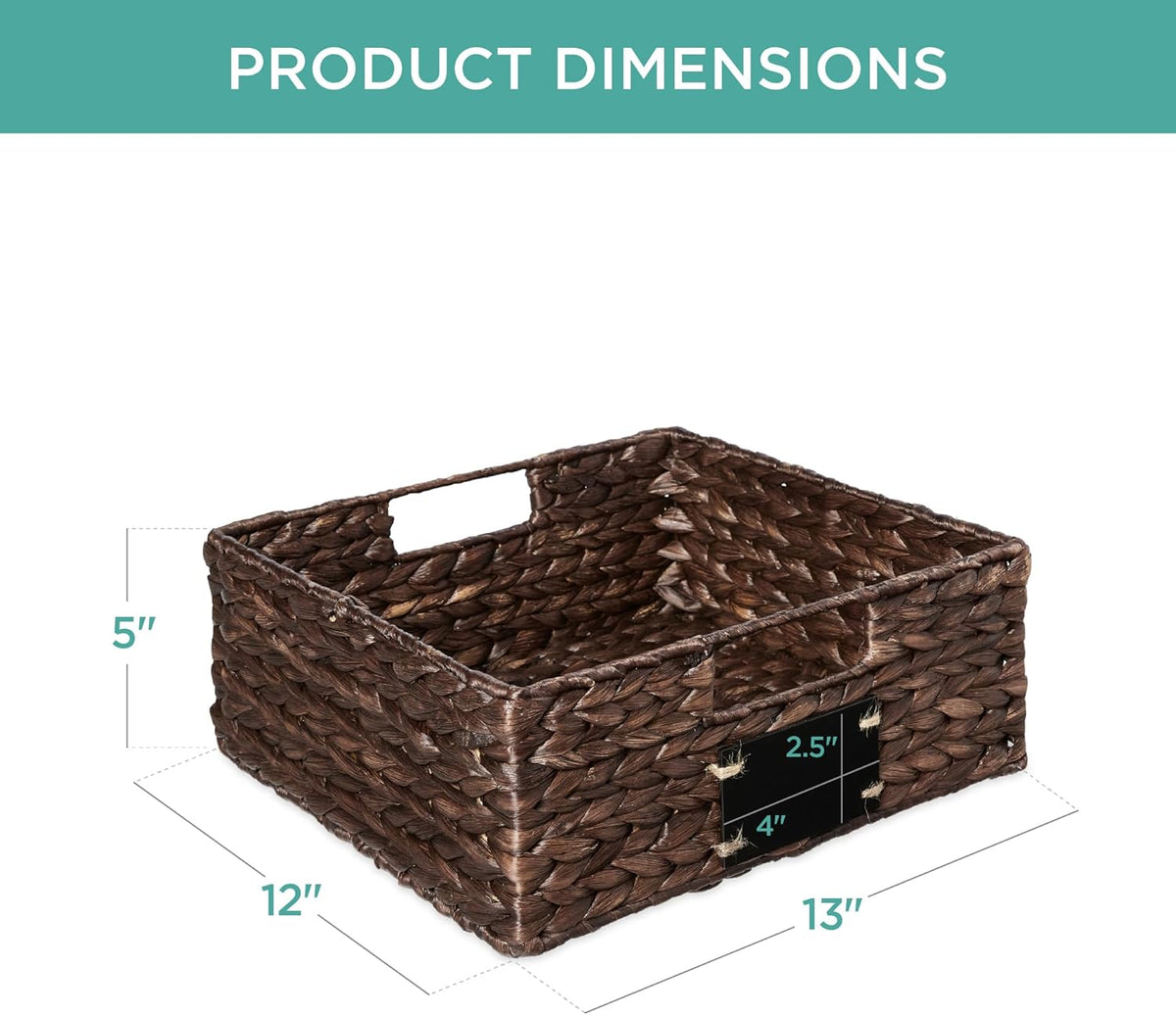 Best Choice Products Set of 4 16x12in Large Water Hyacinth Pantry Baskets, Woven Organizers w/Chalkboard Label, Chalk Marker - Natural