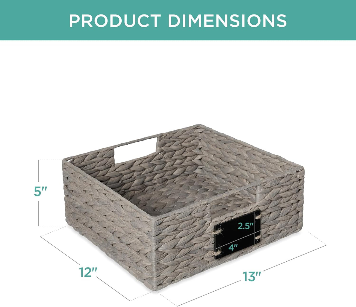 Best Choice Products Set of 4 16x12in Large Water Hyacinth Pantry Baskets, Woven Organizers w/Chalkboard Label, Chalk Marker - Natural
