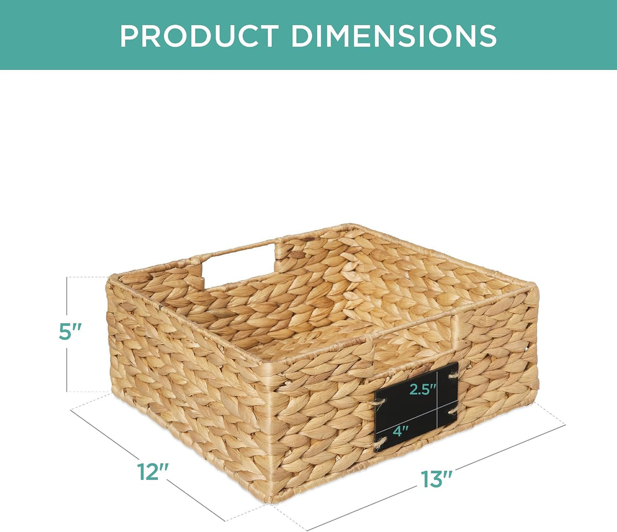 Best Choice Products Set of 4 16x12in Large Water Hyacinth Pantry Baskets, Woven Organizers w/Chalkboard Label, Chalk Marker - Natural