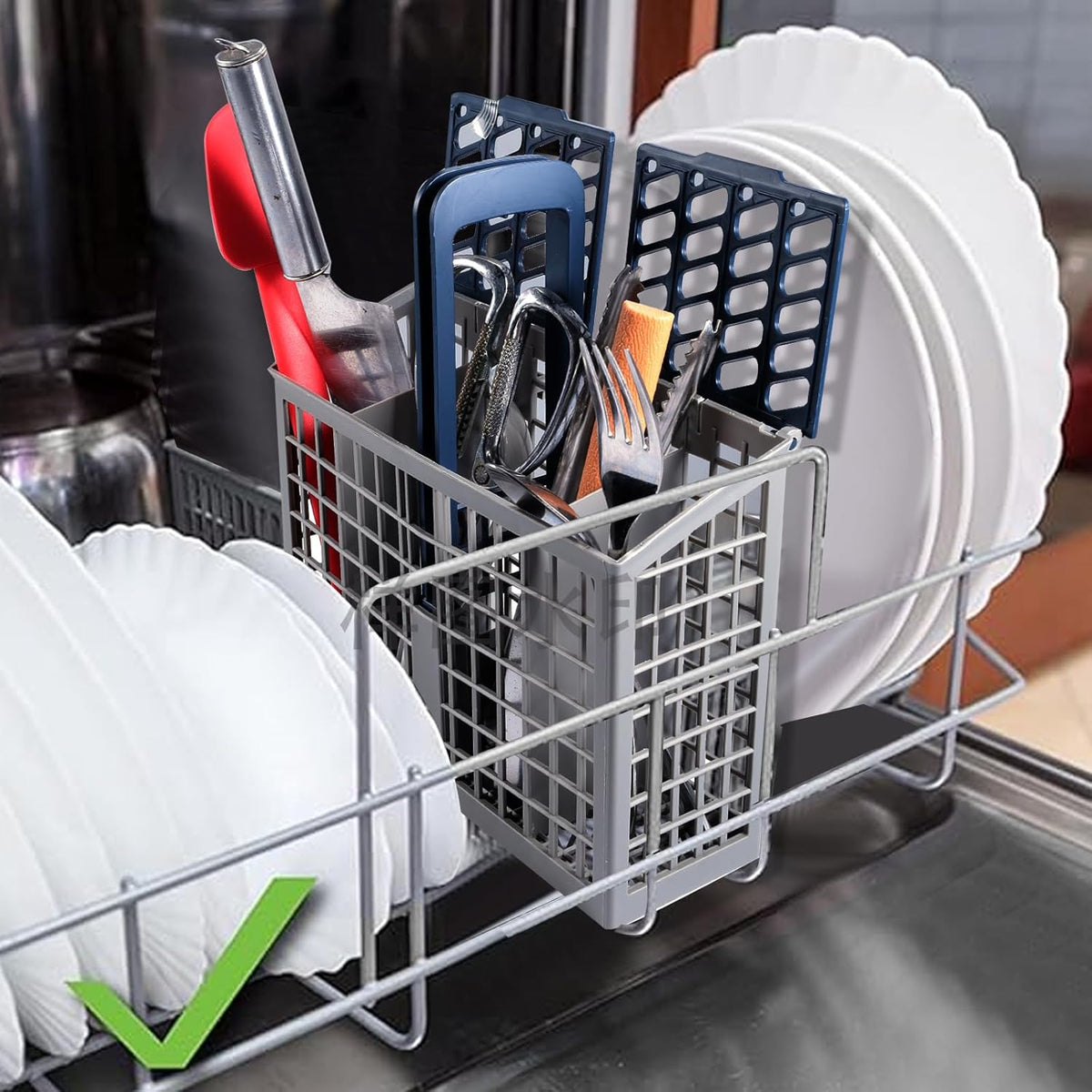 Dishwasher Cutlery Basket (9 x 3 x 10.3 inches) Fit For samsung DD82-01112A / ‎DD94-01013A / DD97-00250A Silverware Utensil Basket - Competible With Samsung, whirlpo-l, Bosch etc. Parts DD82-01384A