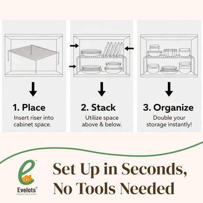 2-Pack Wire Shelves, Cabinet Shelf Risers & Freezer Organizers