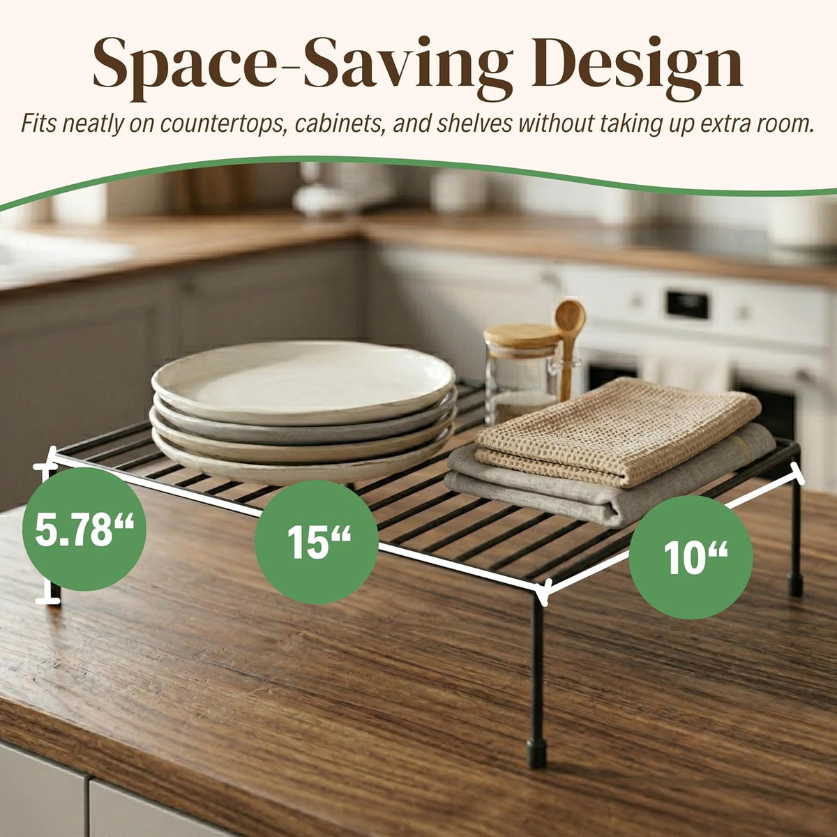 2-Pack Wire Shelves, Cabinet Shelf Risers & Freezer Organizers