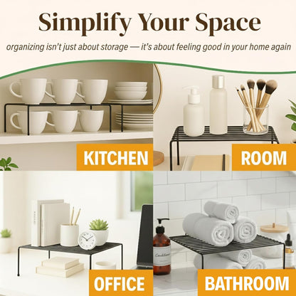 2-Pack Wire Shelves, Cabinet Shelf Risers & Freezer Organizers
