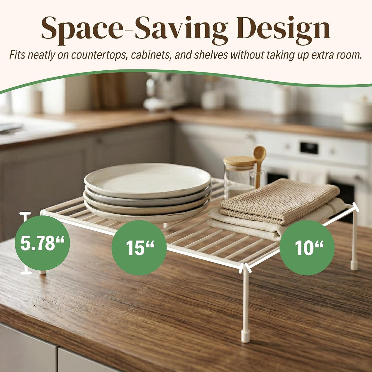 2-Pack Wire Shelves, Cabinet Shelf Risers & Freezer Organizers