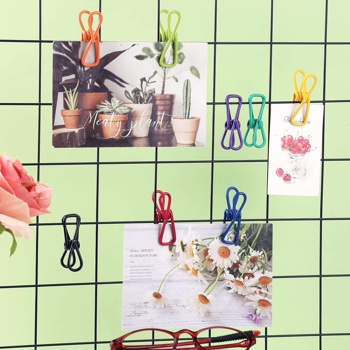 16 Pack Chip Clips, Utility PVC-Coated Colorful Steel Clip for Sealing Food