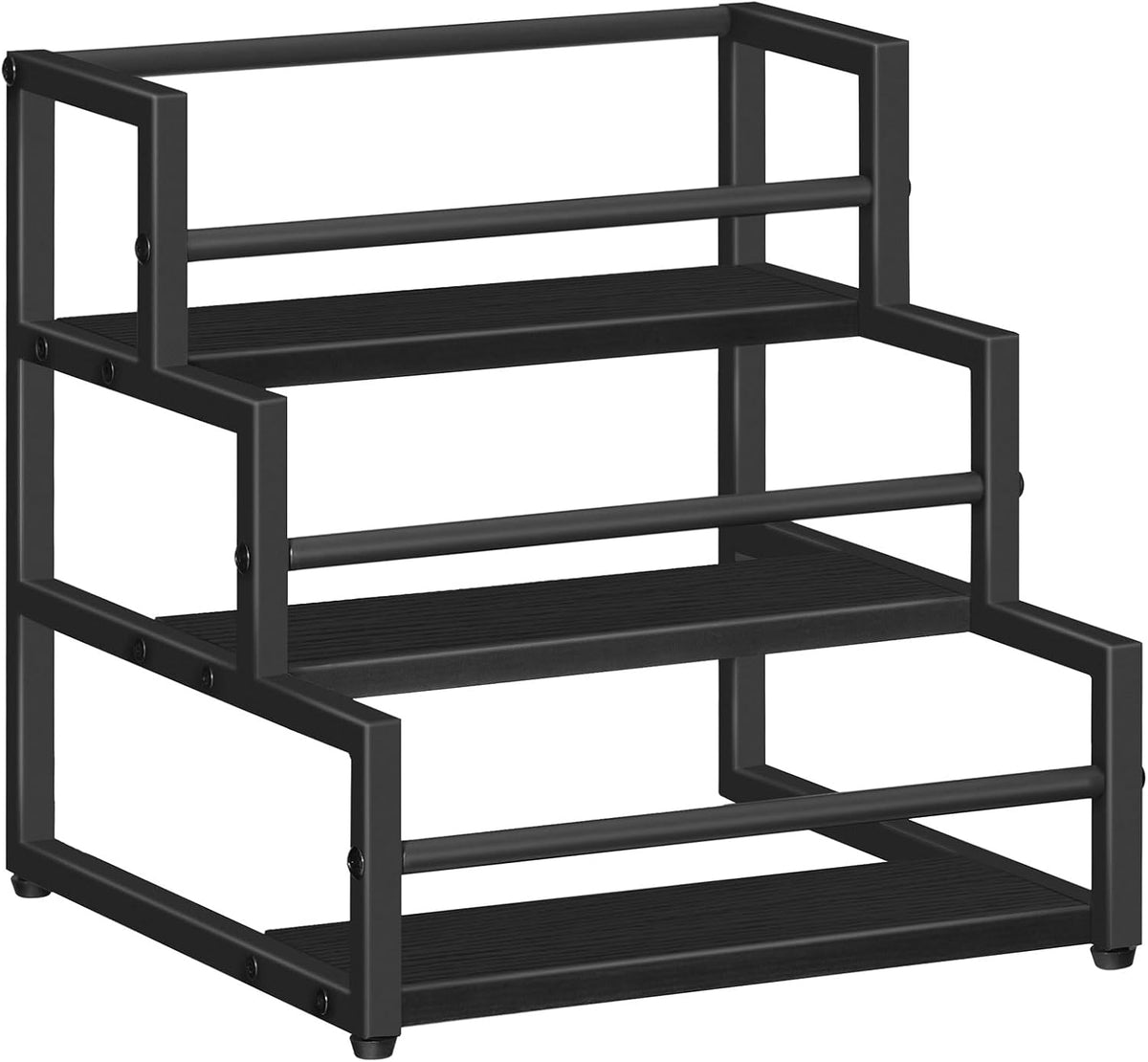 Coffee Syrup Rack Organizer, 3-Tier 12-Bottle Syrup Holder Stand for Coffee Bar, Wine Rack Countertop Storage Rack for Syrup, Wine, for Kitchen Coffee Station, Rustic Brown and Black BF38JJ01