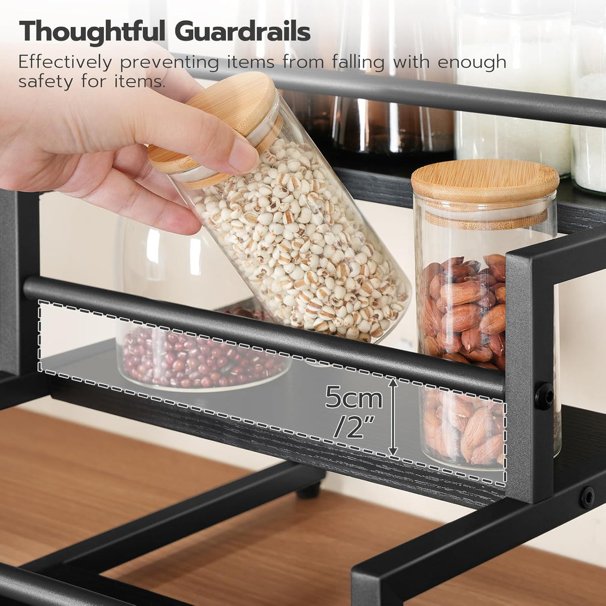 Coffee Syrup Rack Organizer, 3-Tier 12-Bottle Syrup Holder Stand for Coffee Bar, Wine Rack Countertop Storage Rack for Syrup, Wine, for Kitchen Coffee Station, Rustic Brown and Black BF38JJ01