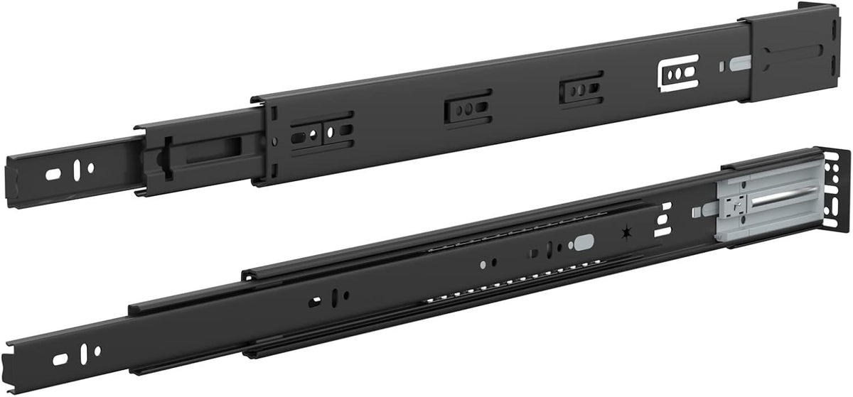 Full Extension Ball Bearing Drawer Slides 8 10 12 14 16 18 20 22 24 Inch Heavy Duty Side Mount File Cabinet Rails Dresser Runner Kitchen Cabinet Drawer Glides 100 LB Capacity (12 inch,1 Pair)