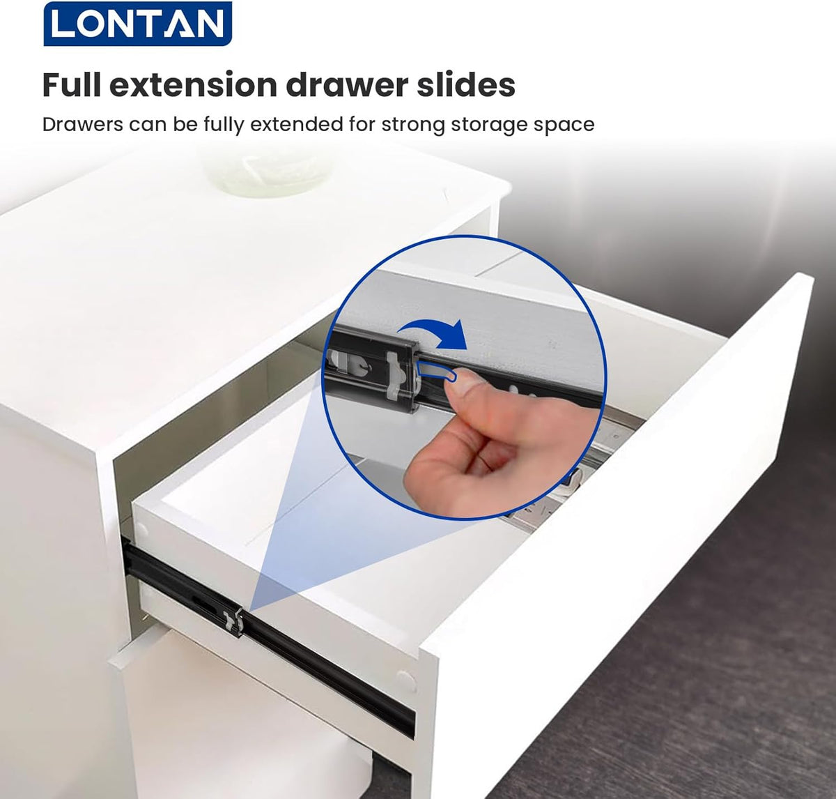 Full Extension Ball Bearing Drawer Slides 8 10 12 14 16 18 20 22 24 Inch Heavy Duty Side Mount File Cabinet Rails Dresser Runner Kitchen Cabinet Drawer Glides 100 LB Capacity (12 inch,1 Pair)