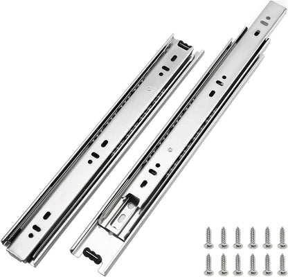 Full Extension Ball Bearing Drawer Slides 8 10 12 14 16 18 20 22 24 Inch Heavy Duty Side Mount File Cabinet Rails Dresser Runner Kitchen Cabinet Drawer Glides 100 LB Capacity (12 inch,1 Pair)