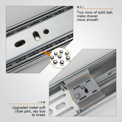 Full Extension Ball Bearing Drawer Slides 8 10 12 14 16 18 20 22 24 Inch Heavy Duty Side Mount File Cabinet Rails Dresser Runner Kitchen Cabinet Drawer Glides 100 LB Capacity (12 inch,1 Pair)