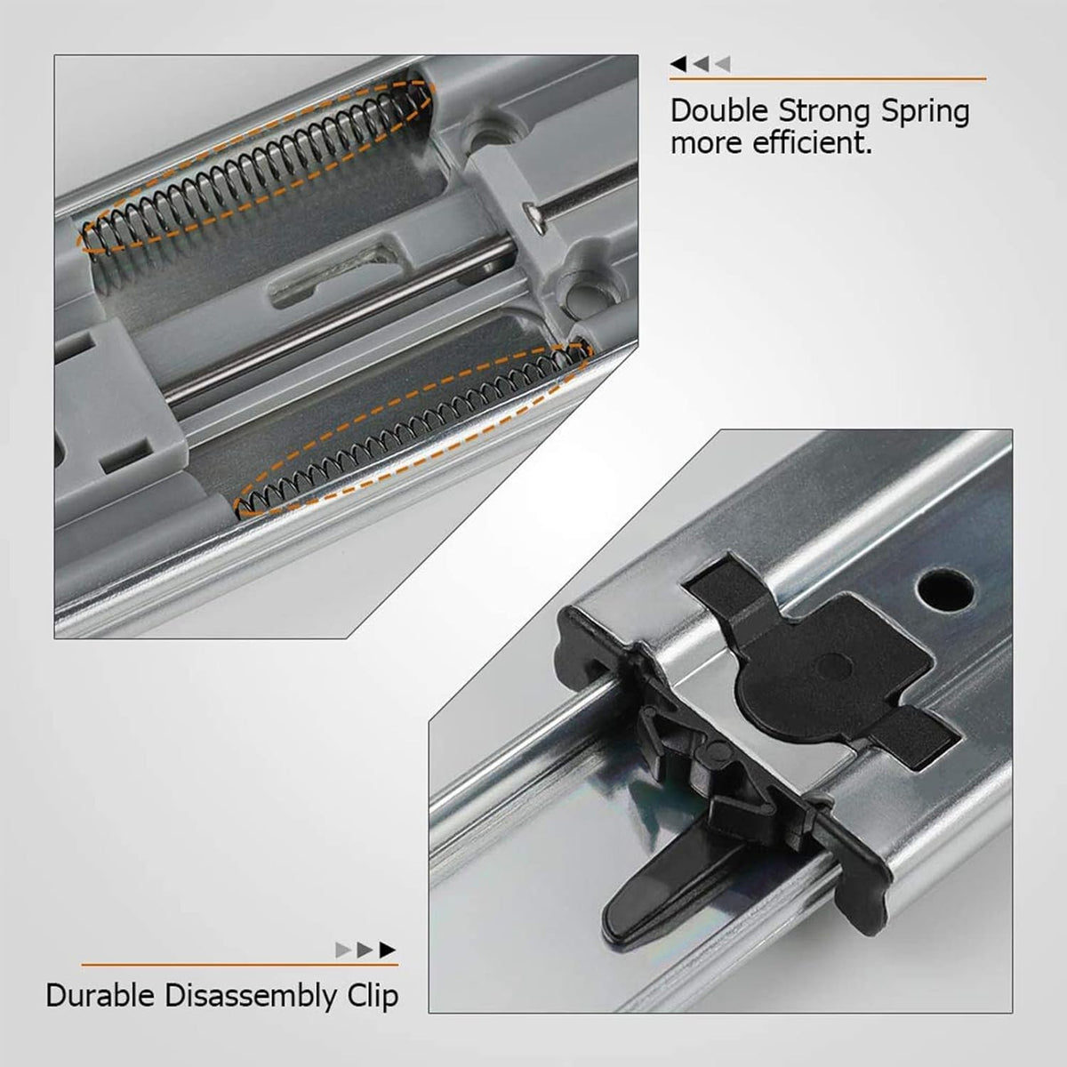 Full Extension Ball Bearing Drawer Slides 8 10 12 14 16 18 20 22 24 Inch Heavy Duty Side Mount File Cabinet Rails Dresser Runner Kitchen Cabinet Drawer Glides 100 LB Capacity (12 inch,1 Pair)