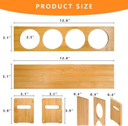 Wooden Condiment Caddy for Kitchen Squeeze Bottle & Oil Dispenser