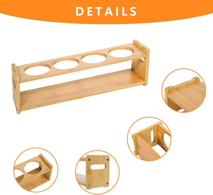 Wooden Condiment Caddy for Kitchen Squeeze Bottle & Oil Dispenser