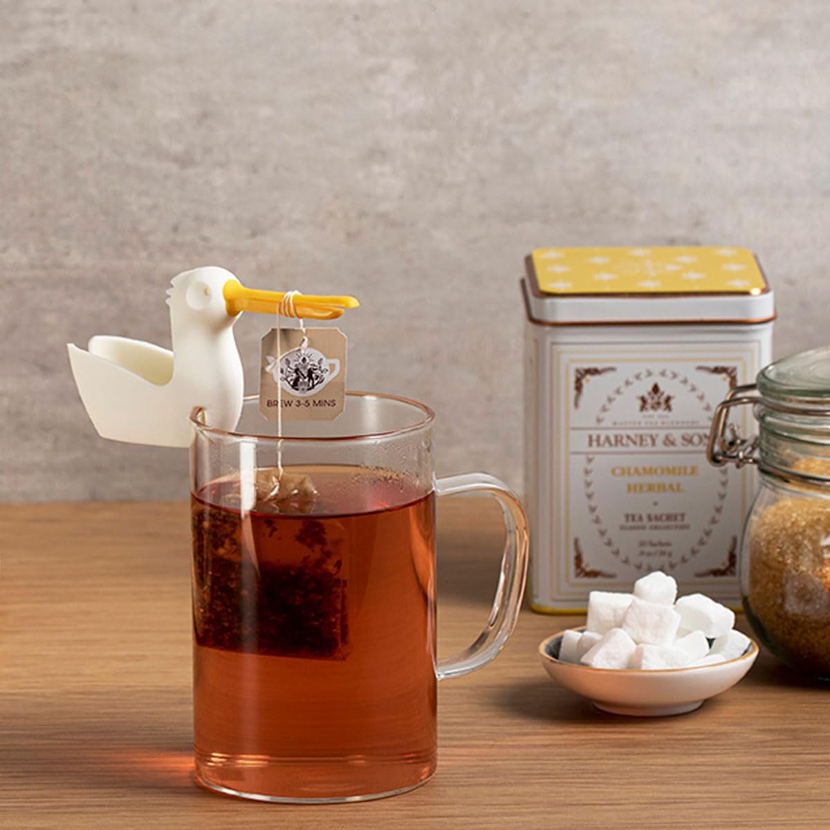 Pelicup: Tea Bag Holder - Fun Pelican-Shaped Silicone Tea Bag Holder for Cup w/Tea Bag Rest, 2.3x4.3x1.2 in, Cute Tea Accessories for Tea Lovers