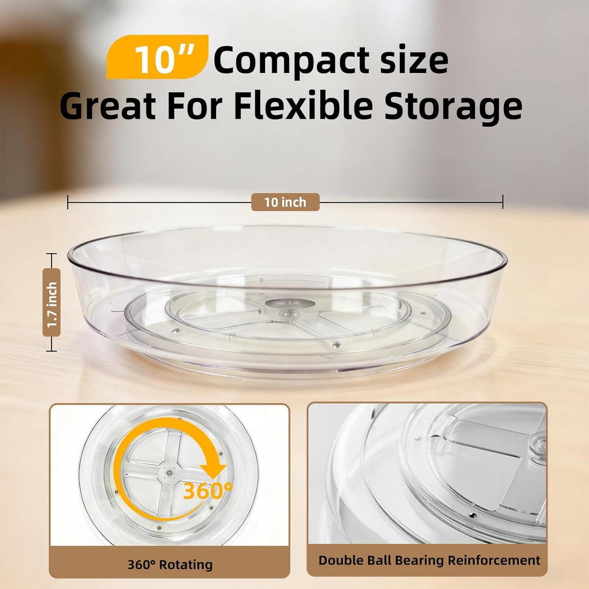 Lazy Susan 10 inch Turntable for Spice Organization
