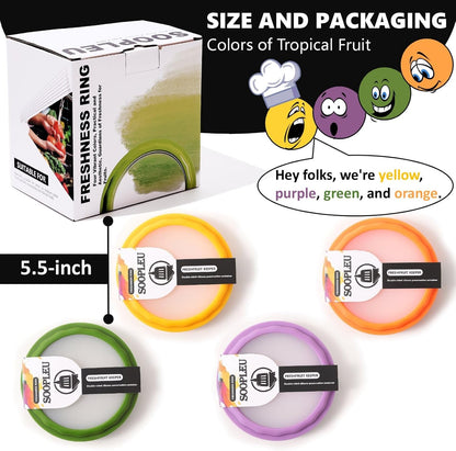 SOOPLEU Double-Sided Avocado Saver & Onion Storage, 4Pcs Food Holder | Upgraded Double-Sided Silicone! 4Pcs Avocado Saver & Onion Storage. Keeps garlic, tomato & produce fresh in fridge containers