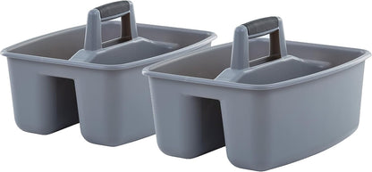 Rough and Rugged All-Purpose Cleaning Caddy, Grey/Black 2 Count (CD0170) | Durable organizer for carrying cleaning supplies, tools, and household essentials with a rugged, easy-grip design.
