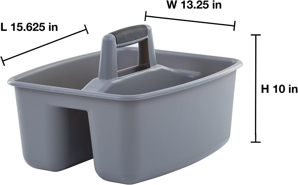 Rough and Rugged All-Purpose Cleaning Caddy, Grey/Black 2 Count (CD0170) | Durable organizer for carrying cleaning supplies, tools, and household essentials with a rugged, easy-grip design.